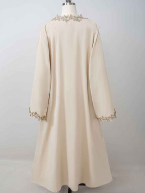 216  Lace-Trimmed Abaya Dress