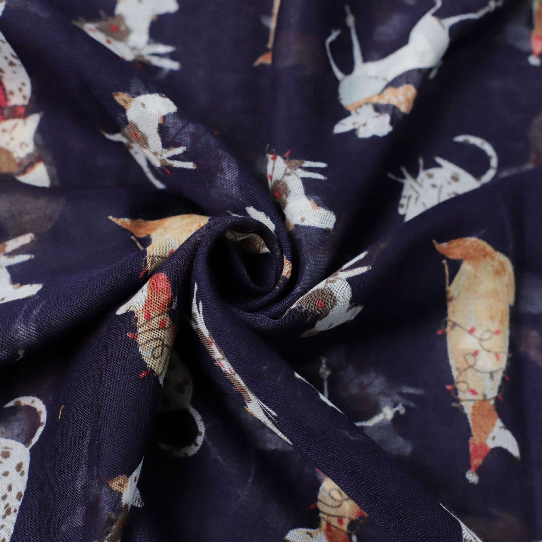 JY240601   Dalmatian printed silk scarf