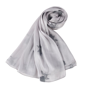 WJ103  Sea Island Silk Embroidered Sun Protection Hijab