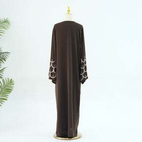 LR864  Plain hand-beaded cardigan