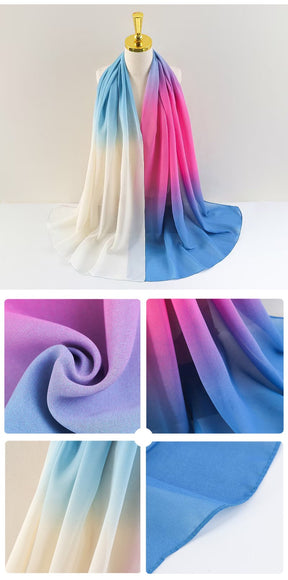 YW236 Gradation Color Chiffon Hijab for Elegant Style