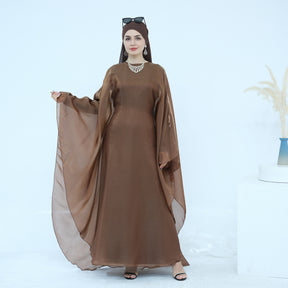 LR943+LR944  Plain elegant dress + inner + hijab set