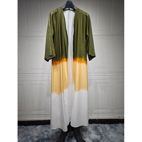 ZD066  Cross-border Muslim clothing fashion tie-dye cloak summer new European and American cardigan dress abaya