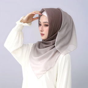FH164  110*110cm  Printed Ombre Voile Square Scarf
