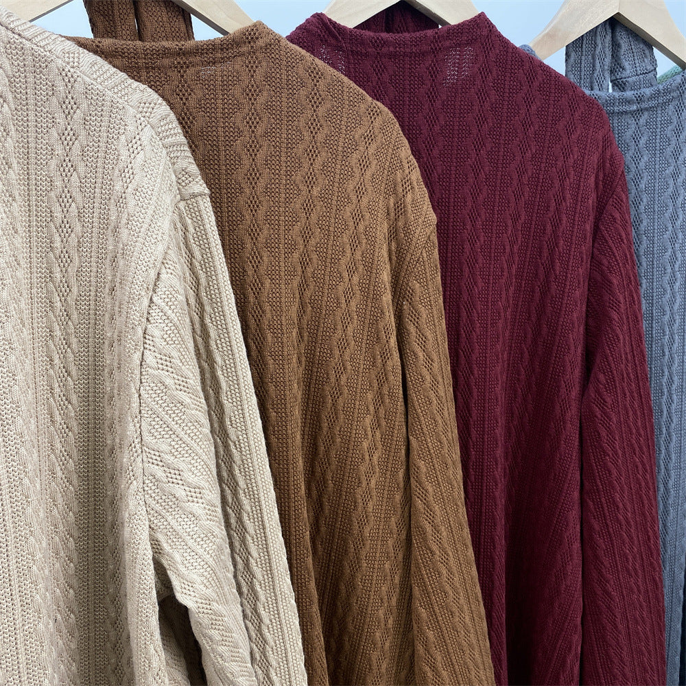 1955-1  Minimalist Knit Sweater Cardigan for Fall & Winter