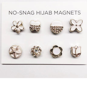 SZ001  Muslim scarf buckle magnetic buckle four-leaf clover scarf buckle strong magnetic seamless buckle round  hijab pins magnet