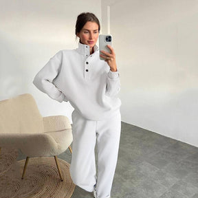 M6825  Spring Autumn Fashion Button Stand Collar Abaya 2-Piece Set