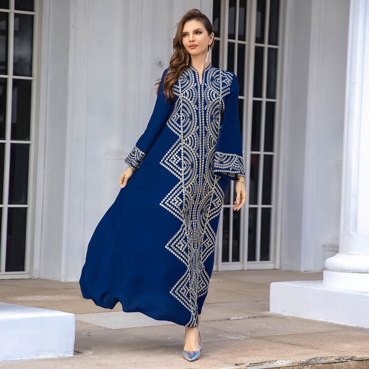 SMT014   Women's evening dress Muslim women's robe sequin embroidery abaya wholesale abaya	Dresses/gowns