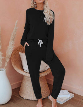 11081 Autumn and winter two-piece casual home long-sleeved T-shirt and pants