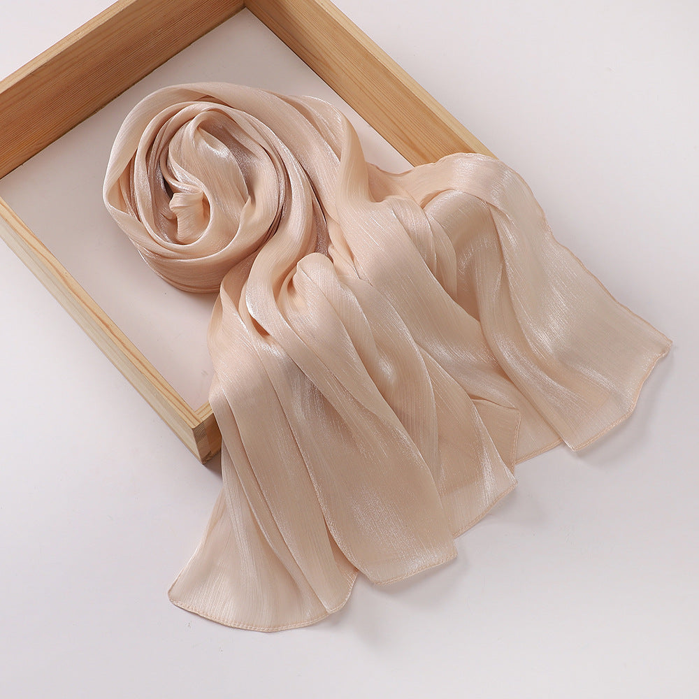 MSL348   New soft silk style bun head fashion gauze scarf travel vintage style scarf wholesale