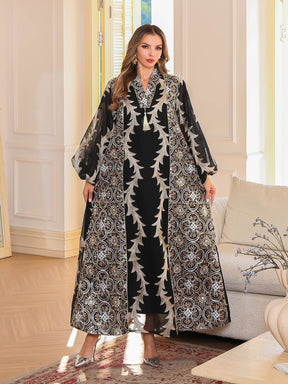 SMT140  Luxurious mesh embroidered dress
