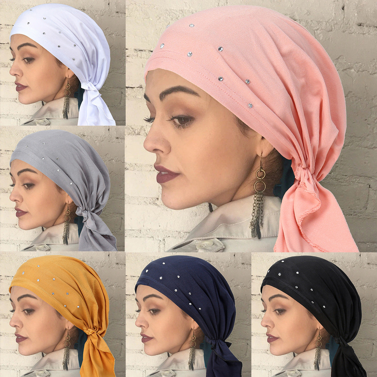 ER064  Hot diamond elastic hijab