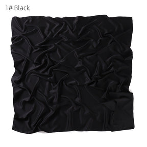 YZ104  110cm cross-border new large size breathable soft matte imitation silk color Ding pure color square scarf scarf