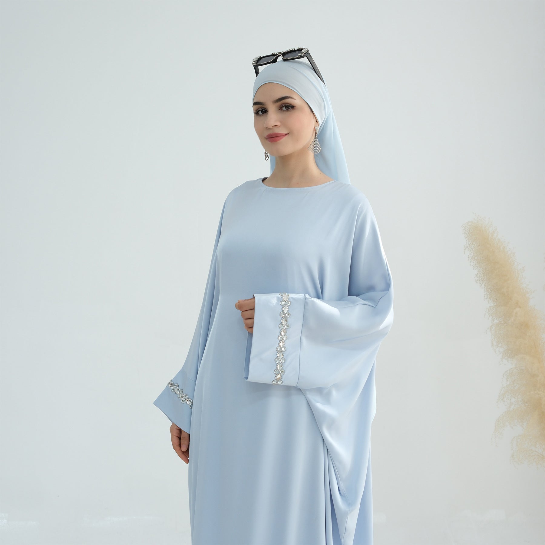 LR814 Plain Polyester Hotfix Rhinestone Dress