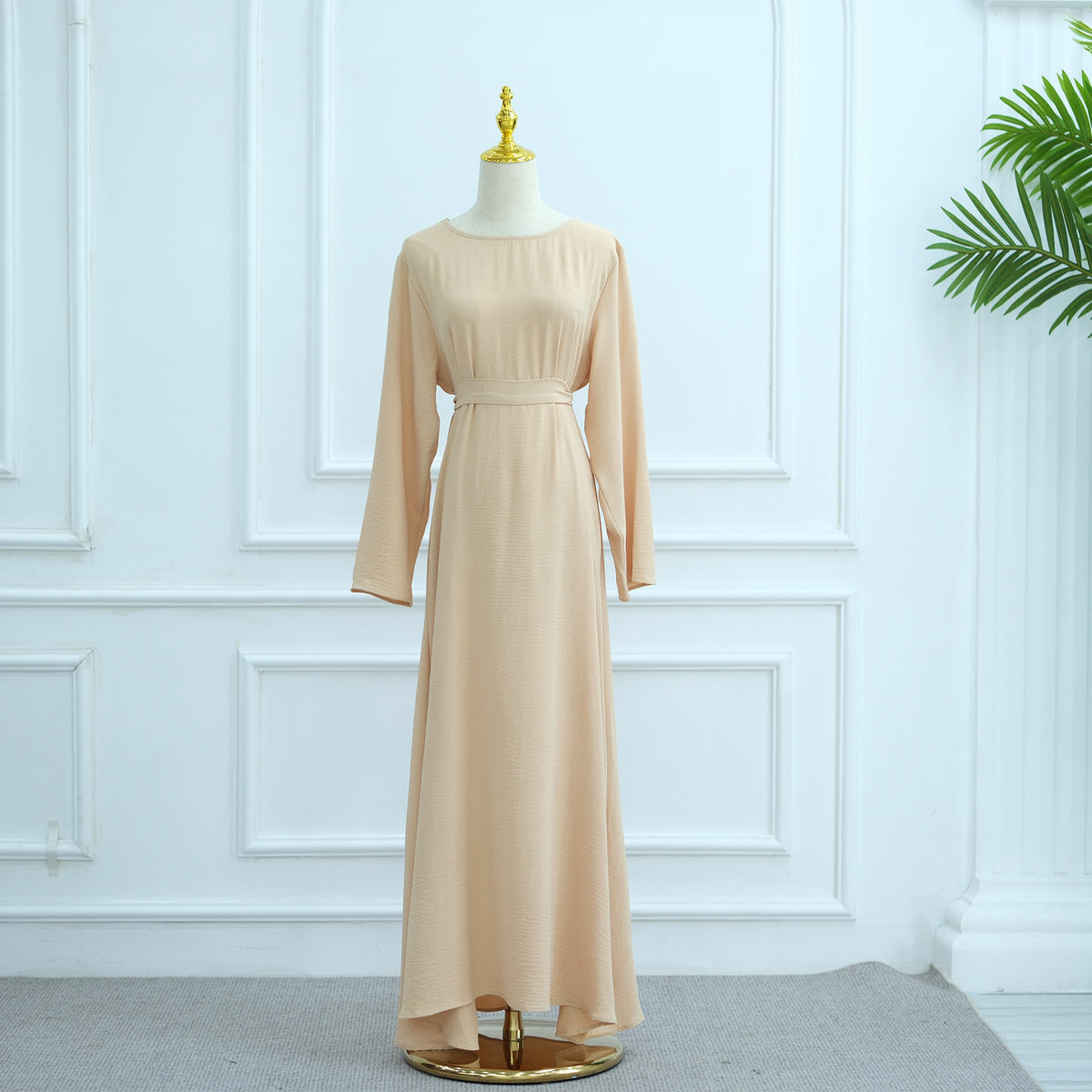 LR1001  Fitted Polyester Abaya & Cape Two-Piece Set