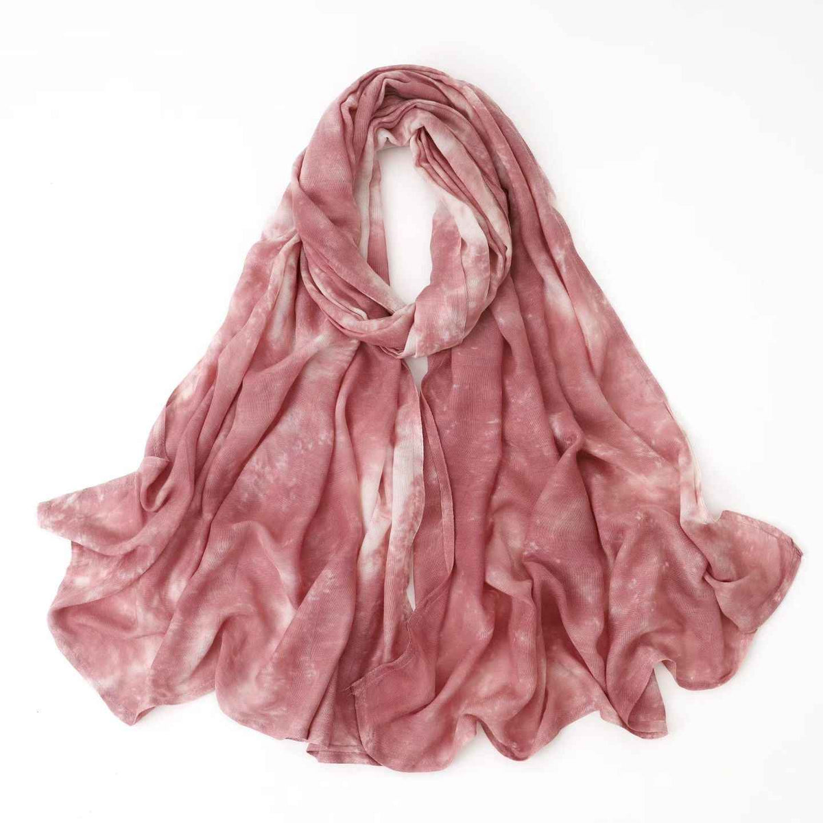SS005 Tie-Dye Printed Modal Hijab with Double-Stitch Detail