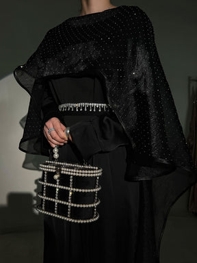 PFXK  Muslim simple cloak starry sky abaya