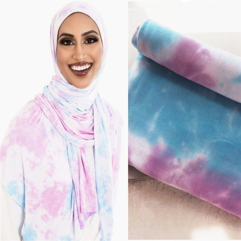 YZ06  Breathable and soft mercerized cotton hand-dyed hijab