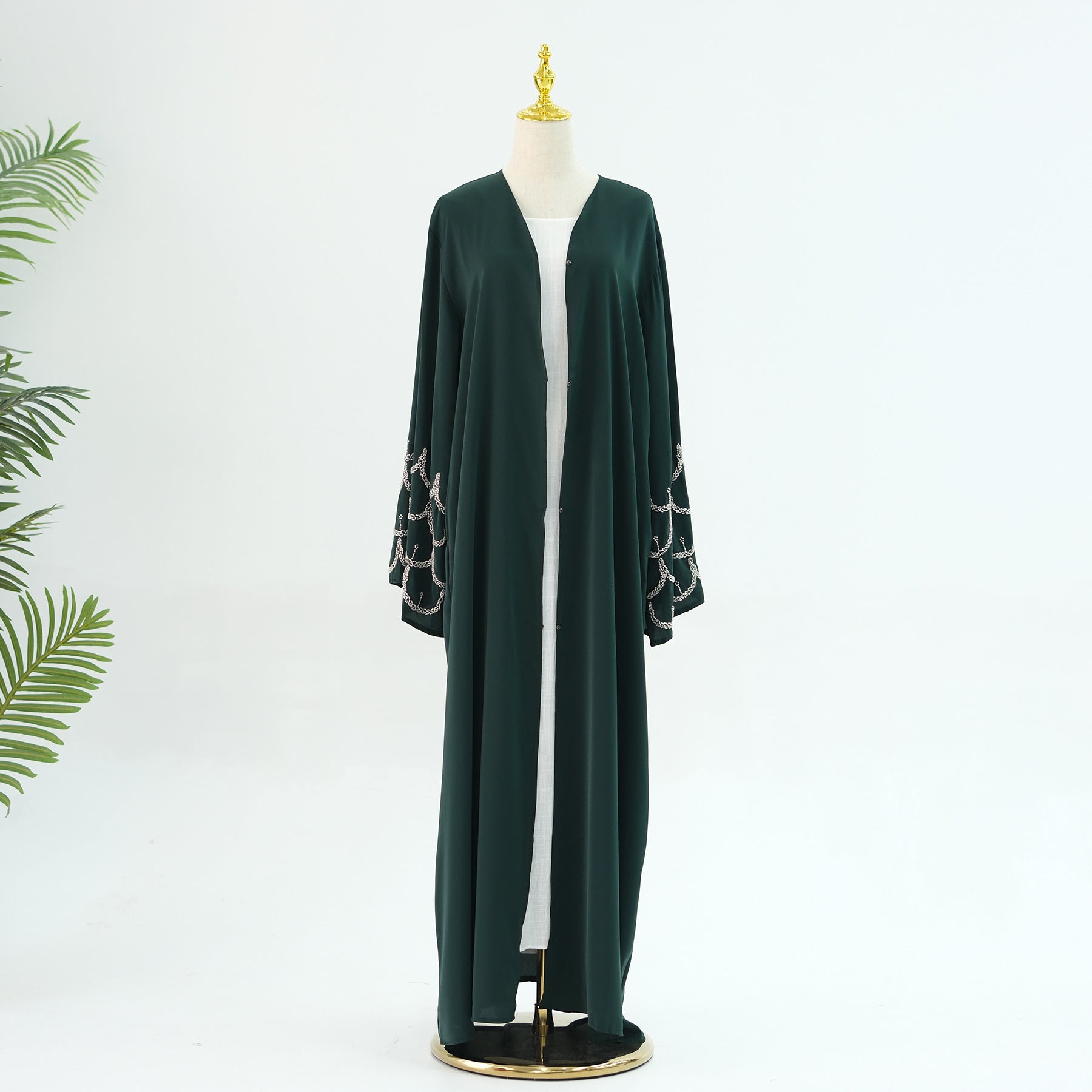LR864  Plain hand-beaded cardigan