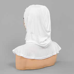 SW162  Stylish Lace Double-Layer Polyester Hijab