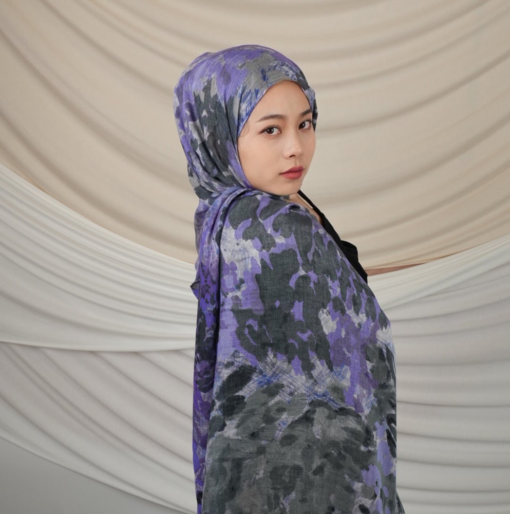 VI010 Modal Leopard Print Hijab Scarf - Stylish and Versatile Accessory