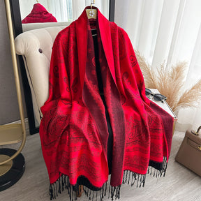 ZM001  Cashew Print Faux Cashmere Double-Sided Autumn Winter Scarf