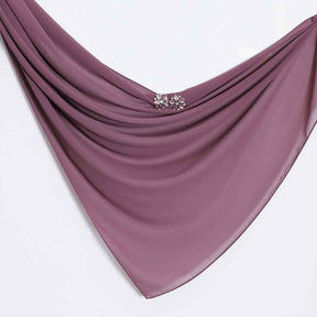 YZ133 Plain Pearl Chiffon Hijab with Hand-Set Crystals & Straight Hem