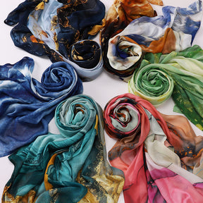 MSL395  Modal printed double stitch scarf