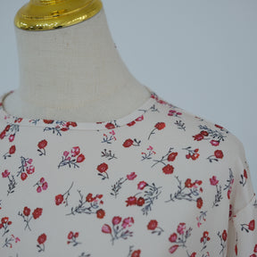 LR1324  Floral Print Plus Size Polyester Long Sleeve Dress - No Hijab