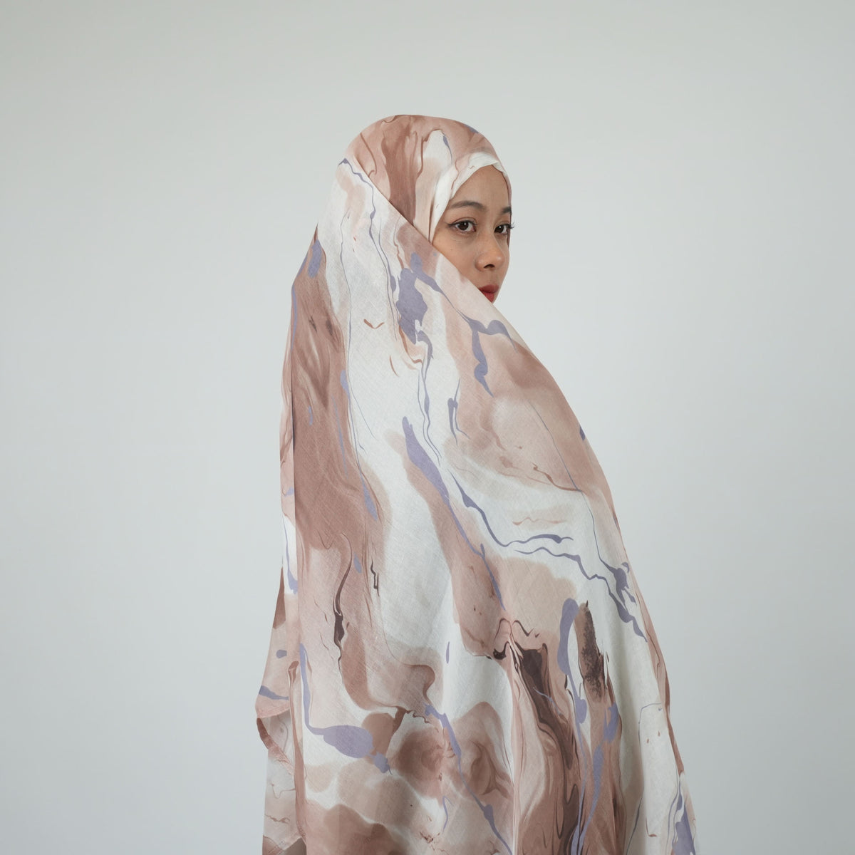 MD002  Multicolor double stitch wide-brimmed polyester cotton hijab scarf