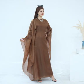 LR943+LR944  Plain elegant dress + inner + hijab set