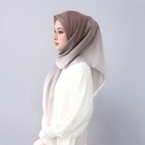 FH164  110*110cm  Printed Ombre Voile Square Scarf