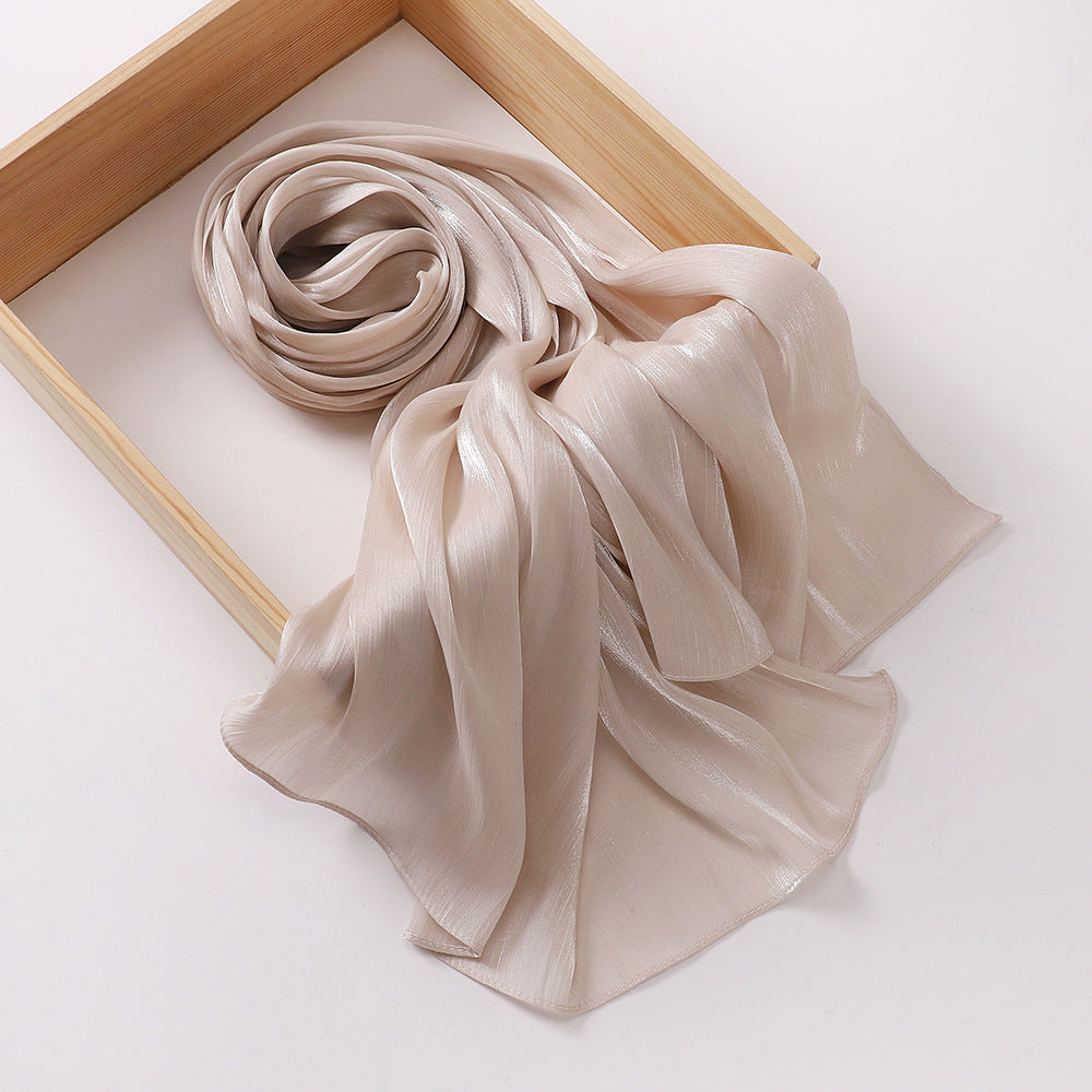 MSL348   New soft silk style bun head fashion gauze scarf travel vintage style scarf wholesale