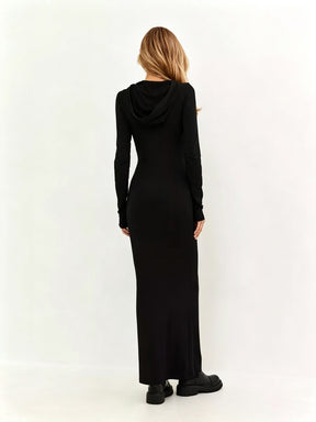 XZ563  Fitted Bodycon Long Sleeve Polyester Dress-MOQ:3