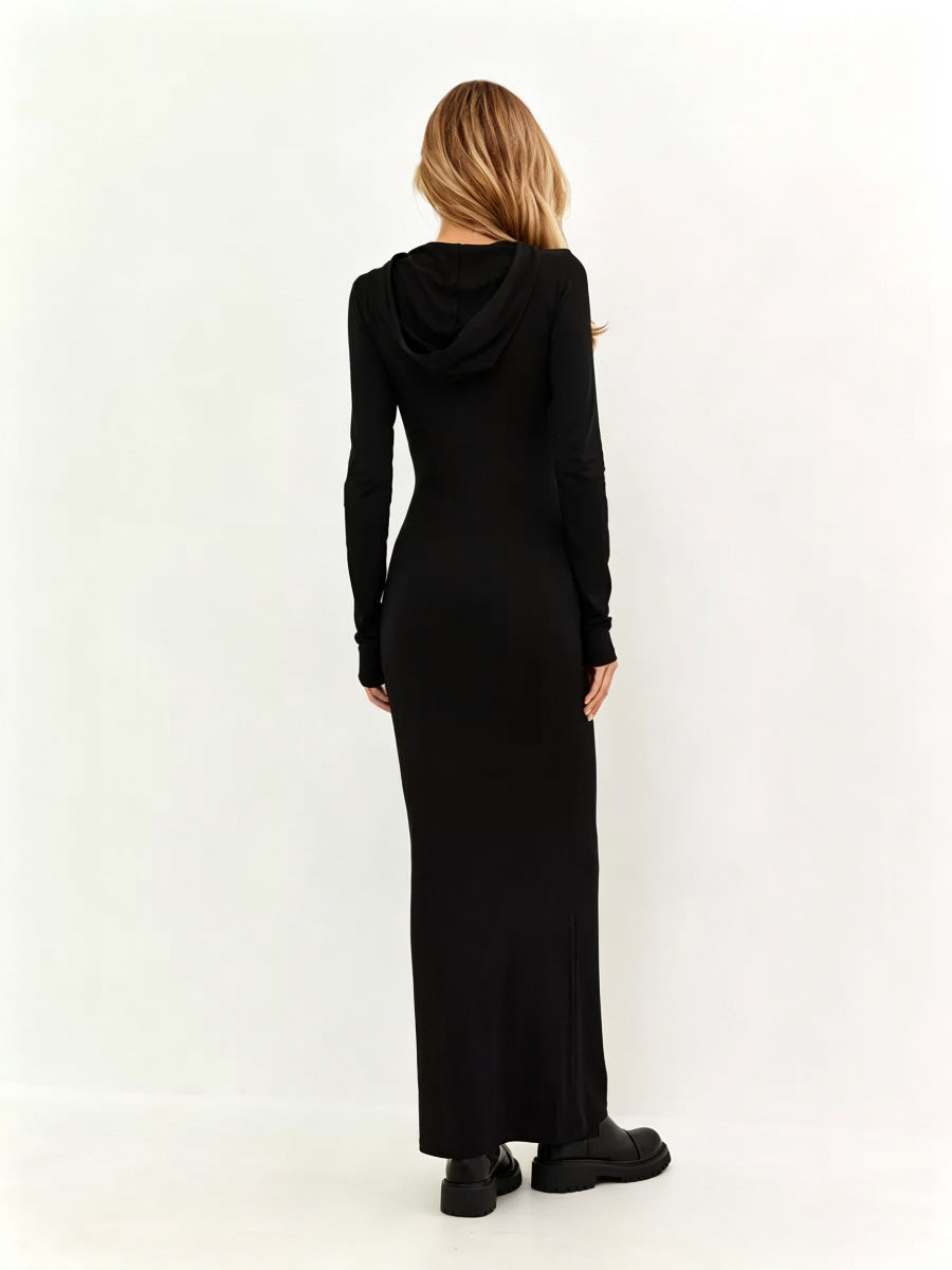 XZ563  Fitted Bodycon Long Sleeve Polyester Dress-MOQ:3