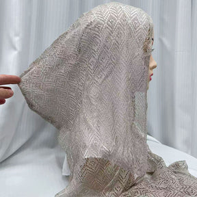 IH123  Exquisite Shiny Thread Diamond Hollow-out Muslim Hijab