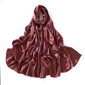 A37  Color Ding imitation silk light satin long scarf solid color scarf shawl scarf multi-purpose silk scarf