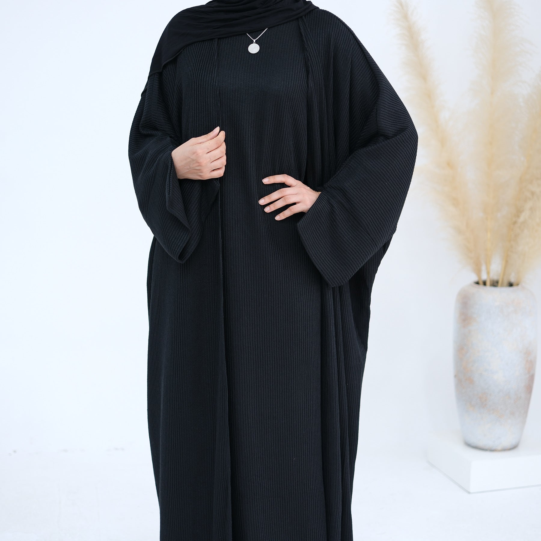 LR911  Winter Loose-Fitting Heavyweight Jersey Abaya-Outerwear Only