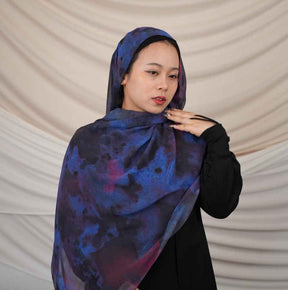 FZ012  Faux Silk Double-Sided Penetration Hijab