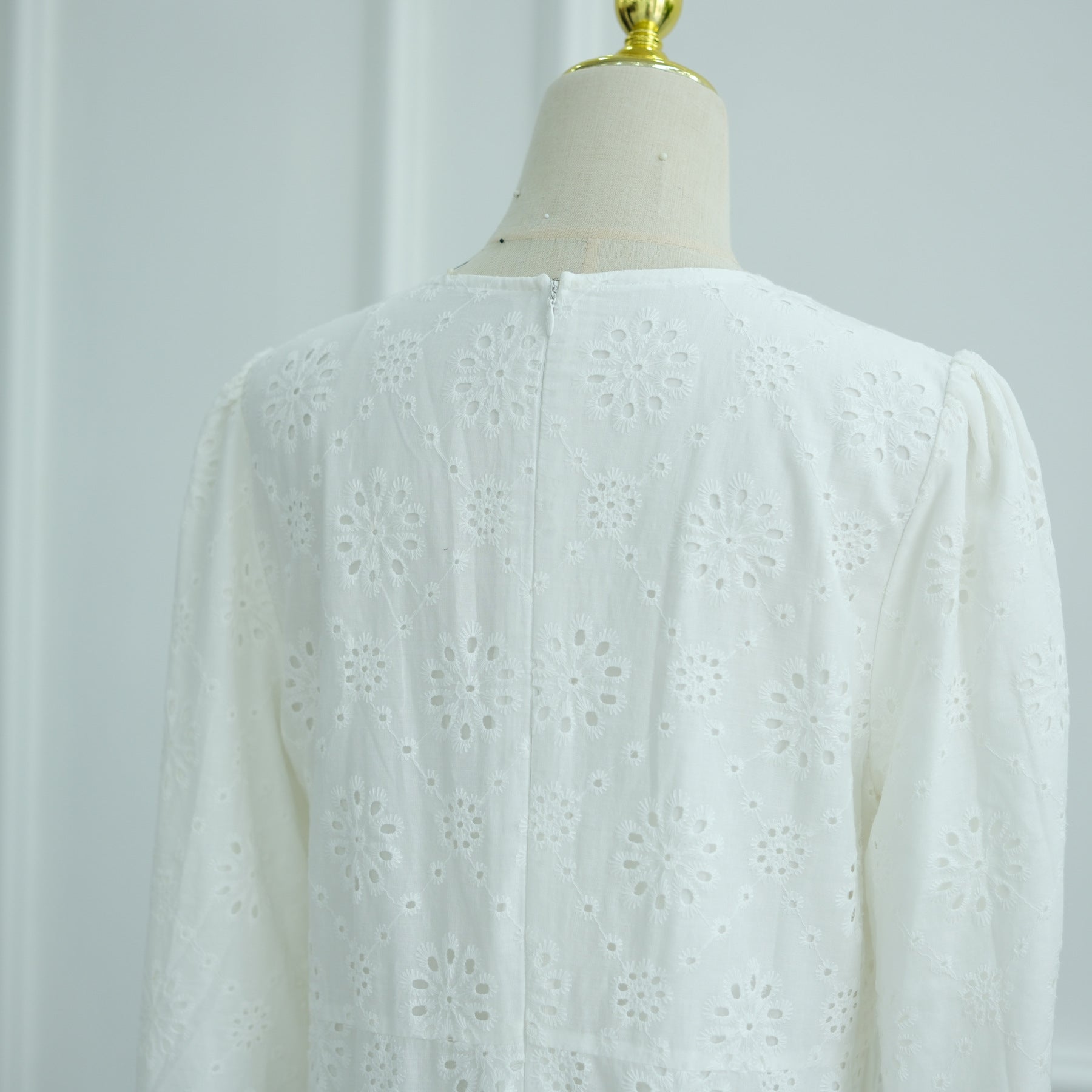 LR1066  Pure Cotton Embroidery Abaya Floral Dress