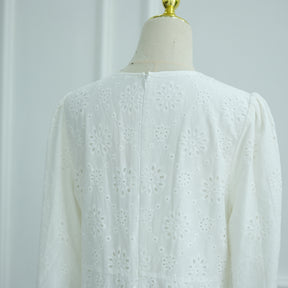 LR1066  Pure Cotton Embroidery Abaya Floral Dress