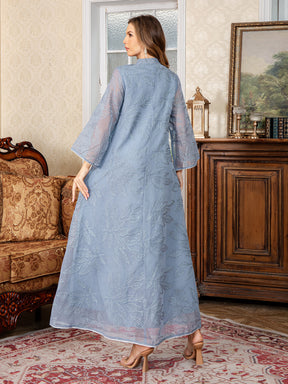 SMT169  Mesh dress with full embroidery