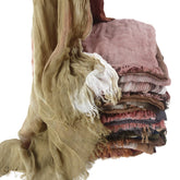 SS009  Modal Tie-Dye Oil Painting Style Two-End Fringed Crinkled Hijab