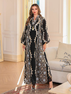 SMT140  Luxurious mesh embroidered dress