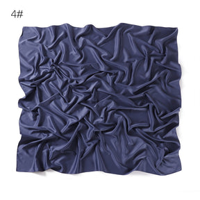 YZ190   90cm matte color ding imitation silk satin solid color square scarf shawl scarf dual purpose scarf scarf woman