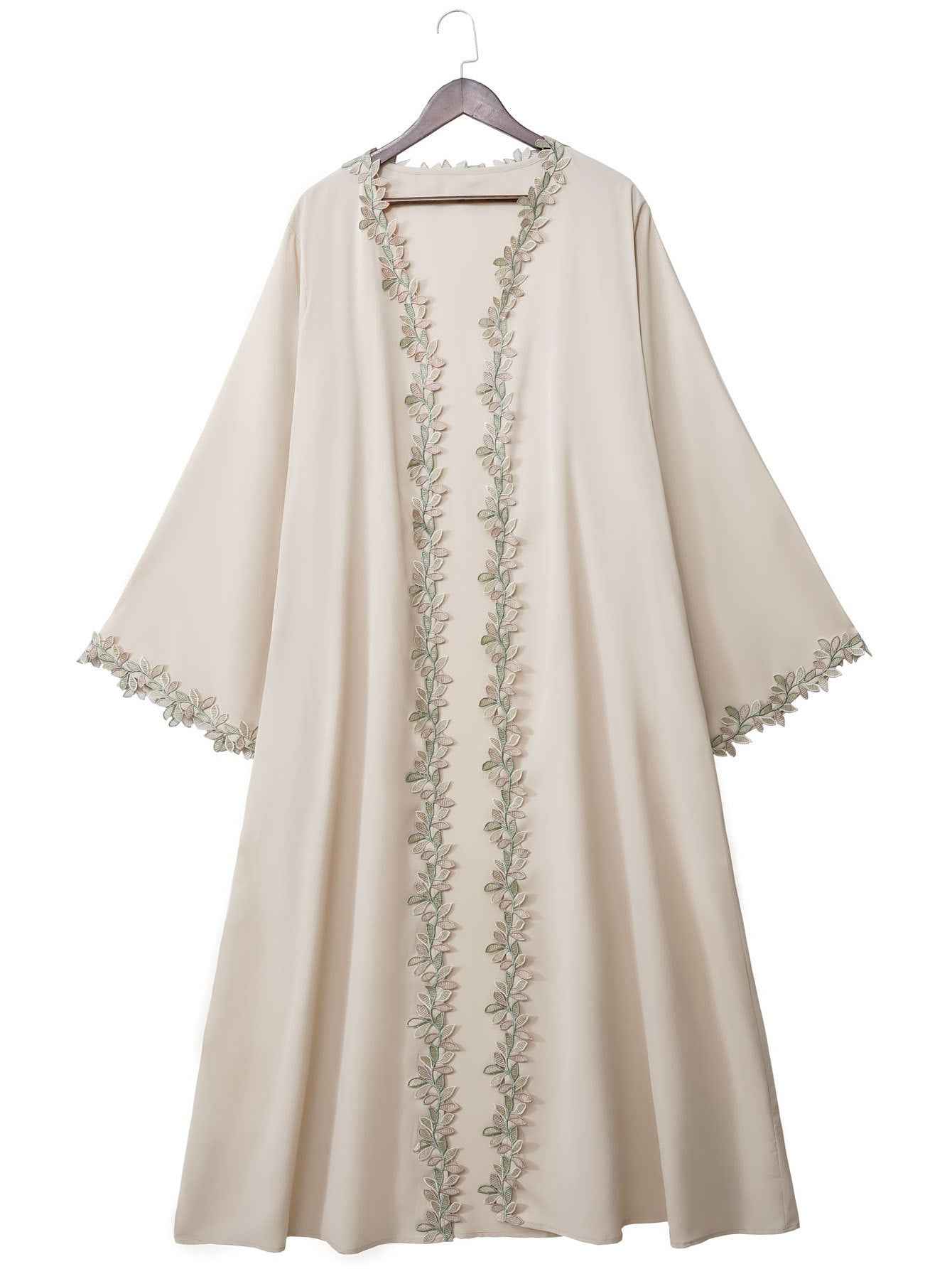 216  Lace-Trimmed Abaya Dress