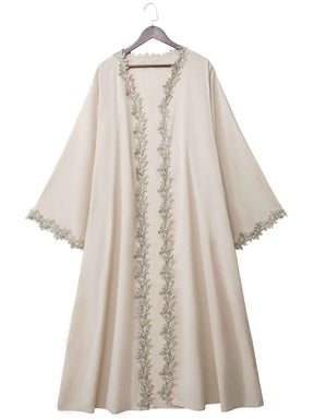 216  Lace-Trimmed Abaya Dress