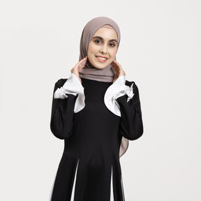 YZ317  Plain Pearl Chiffon Hijab with Built-in Magnetic Closure