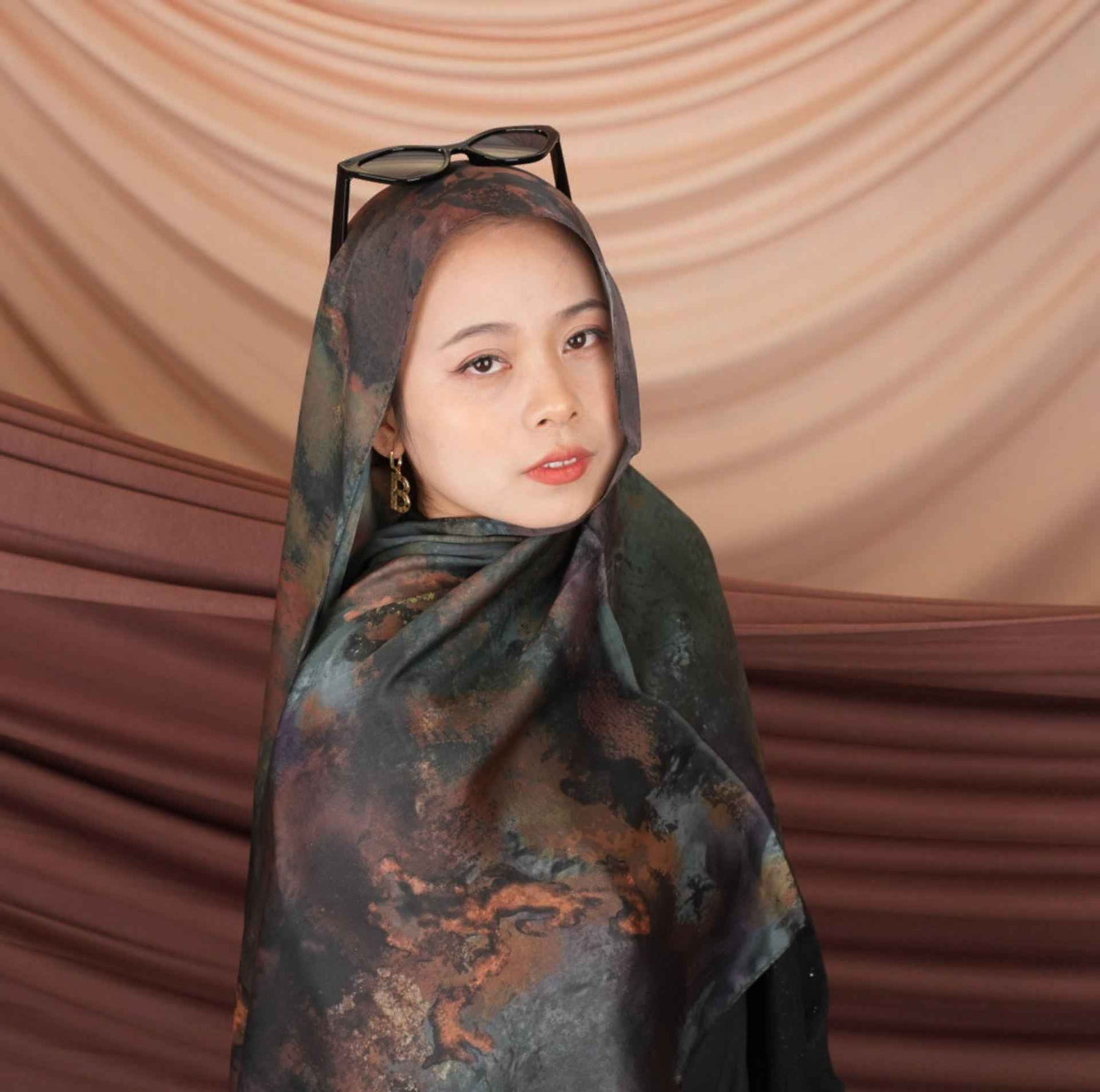 ST010  Imitation silk printed hijab