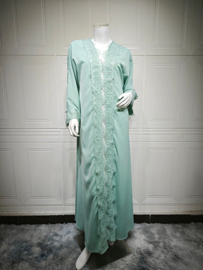 MQ214  Lace Patchwork Fashion Abaya Trendy Dress